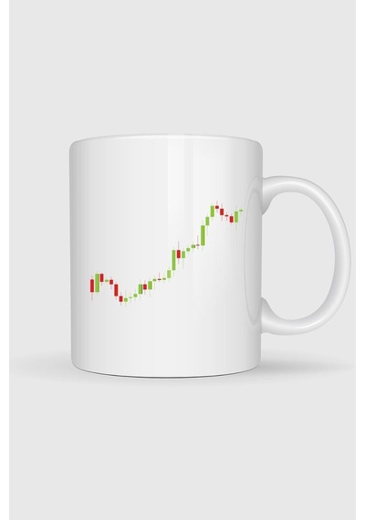Forex Trading Backdrop Template Tasarımlı Kupa Bardak Beyaz