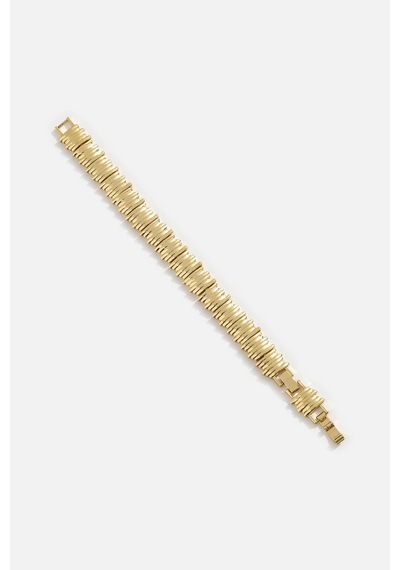 Dikey Dokulu Şerit Bileklik Gold