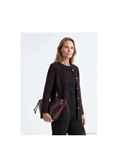 LC Waikiki Nevavm Farkıyla Lcw Grace Bordo Jakar Desenli Kadın Hırka Bordo - 927429160 Bordo