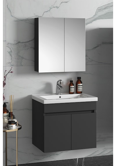 Çiğdem 65 Cm Antrasit Gri Mdf Lavabolu Asma Banyo Dolabı Takımı Antrasit - Gri Çiğdem 65 Cm Antrasit Gri Mdf Lavabolu Asma Banyo Dolabı Takımı Antrasit - Gri