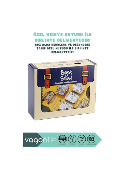Bento 700ml Lunchbox Desenli Tek Katlı 2 Bölmeli Kulplu Sızdırmaz Paslanmaz Çelik Sefer Tası Çocuk Okul Yemek Kutusu Metal Kaşık Ve Chopstick Hediyeli Bpa Yok - Lacivert Çok Renkli Bento 700ml Lunchbox Desenli Tek Katlı 2 Bölmeli Kulplu Sızdırmaz Paslanmaz Çelik Sefer Tası Çocuk Okul Yemek Kutusu Metal Kaşık Ve Chopstick Hediyeli Bpa Yok - Lacivert Çok Renkli