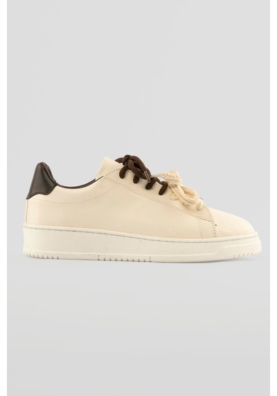 Mubiano Kadın Sneaker Kalın Taban Çift Bağcıklı Günlük Spor Ayakkabı Elvora Bej Bej
