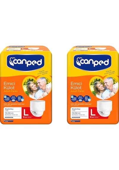 Canped Emici Külot Hasta Bezi Büyük Boy L 8'Li x 2 16 Adet
