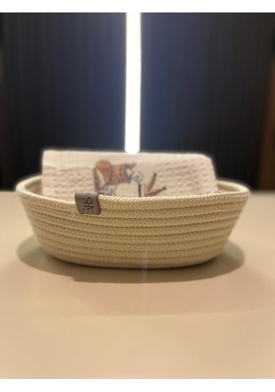 Ahs Tasarım Doğal Jüt Hasır Organizer Sepet Minimalist Ve Şık Depolama Çözümü Beyaz 10 X 15 Diğer