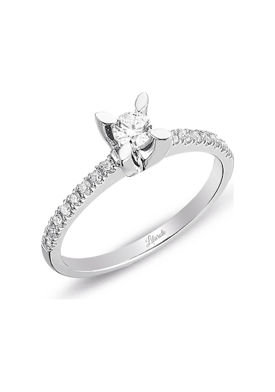 0.39 Ct. Kolları Taşlı Tektaş Pırlanta Yüzük