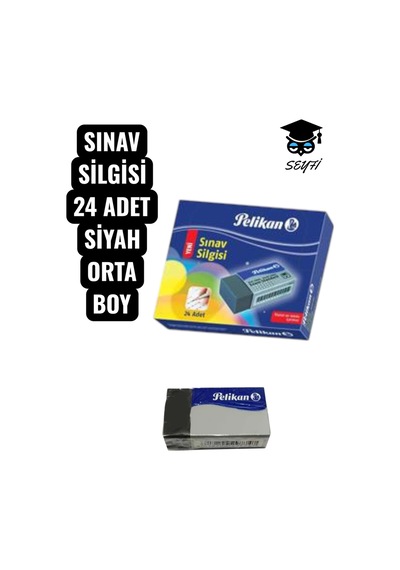 Sınav Silgisi 24 Adet Siyah Orta Boy