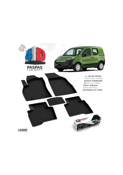 Fiat Fiorino 4D Havuzlu Paspas Siyah 2008-2017 A+Kalite