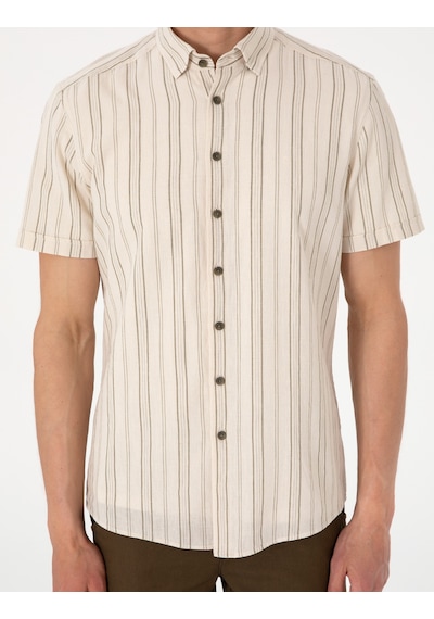 Pierre Cardin Erkek Bej Gömlek Kısa Kollu 50307092-vr011 Bej