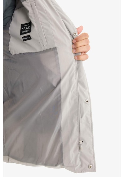 Defacto Su İtici Regular Fit Kapüşonlu Cepli Astarlı Rüzgar Geçirmez Fermuarlı Parka F0431ax25wngr454 Gri-gr454