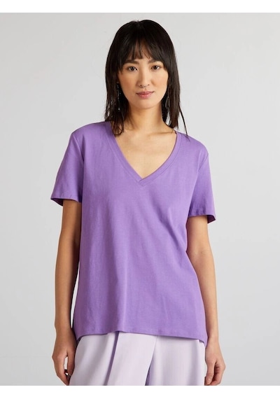 Superlife Kadın V Yaka Tshirt Spr24tsk45 Lila