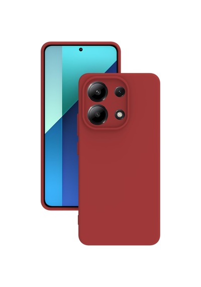 Xiaomi Redmi Note 13 4g Uyumlu Kılıf Kamera Korumalı Silikon Rubber Arka Kapak Kirmizi