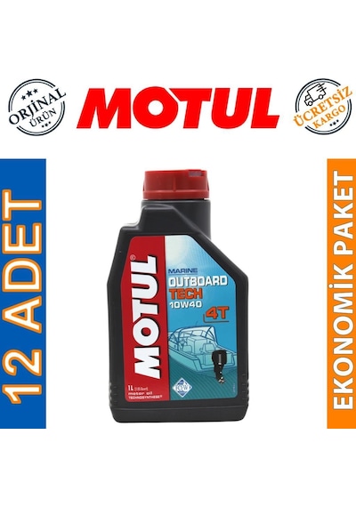 Motul Marine Outboard Tech 4t 10w-40 1 Lt Tekne Motor Yağı 12 Adet
