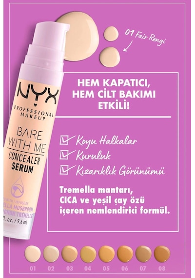 Nyx Professional Makeup Bare With Me Kapatıcı Serum 5.5 Medium Golden Concealer