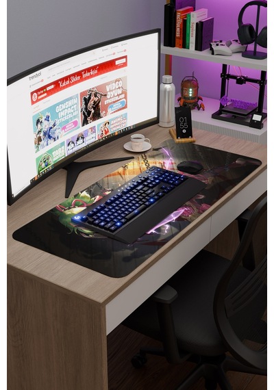 Kuki Shinobu Genshin Impact Anime Oyuncu V5 - 90x40 Xxl Gaming Mouse Pad Fare Altlığı