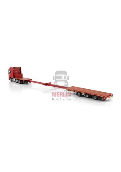 1/50 Nooteboom Red Line Daf Xg+ My25 6x2 Tag Axle Flatbed Mega Traıler - 3 Axle