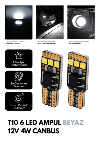 Canbus T10 Park Ve Plaka Ampulü 12/24v Beyaz Ccs Pro Led Teknoloji