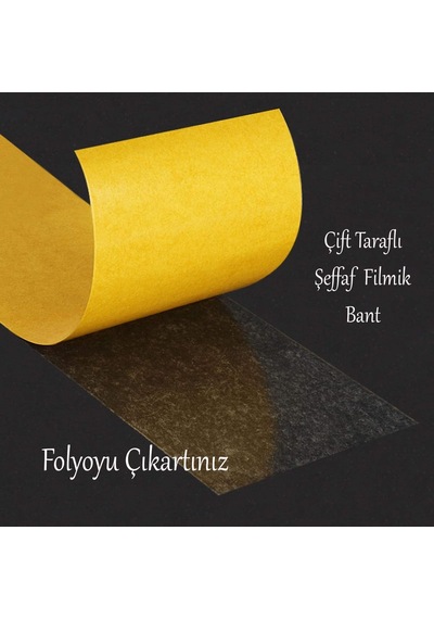 Çift Taraflı Filmik Film Şeffaf Bant Şerit Montaj Bandı 48 Mm X 25 Metre Çok Amaçlı Güçlü 1 Ade