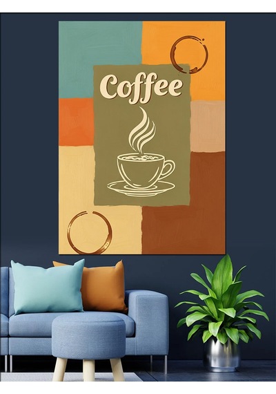 Ahşap Tablo Kahve Fincanı Grafik Poster