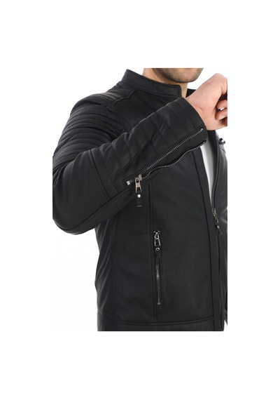 New Zaya Leather Erkek Biker Deri Ceket -