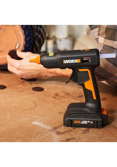 Worx Wx045.9 20volt 11mm Profesyonel Sıcak Mum Silikon Tabancası + 10 Silikon Akü Dahil Değildir