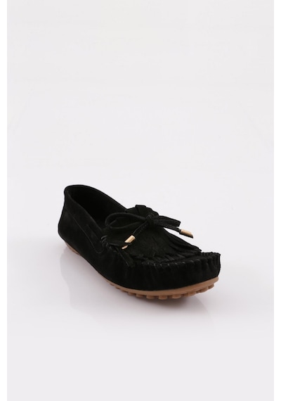 Dgn K118 Kadin Püskül Detayli Loafer Ayakkabi K118-1774-R1680 Siyah