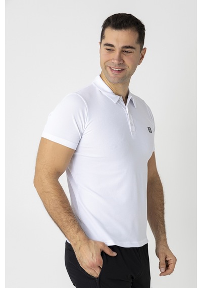 Crozwise Waffle Polo Yaka Tişört 7150-08 Beyaz