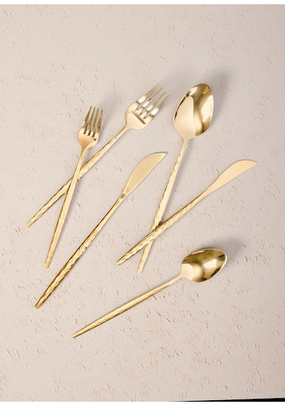 The Mia Shiny Çatal Kaşık Bıçak Takımı Gold 24 Parça Gold
