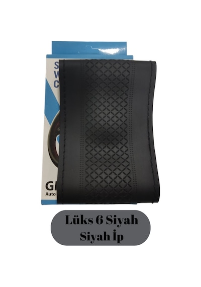 Direksiyon Kılıfı Dikmeli Lüks Model 6 Siyah Siyah İp Glz02420445 1 Adet
