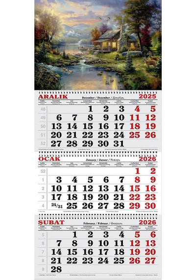 2026 Yılı Gemici Takvimi-nehir Kenarındaki Çiftlik Evi