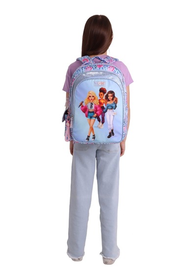 Wow Generation Kız Çocuk Music Desenli Lila İlkokul Ve Günlük Sırt Çantası Üç Bölmeli - W6044