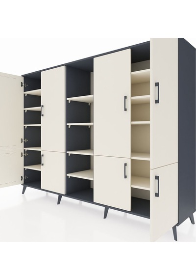 Hyperion Dolap 14 Raflı 8 Kapaklı 220x44x163 Antrasit-aytaşı Antrasit-aytaşı Hyperion Dolap 14 Raflı 8 Kapaklı 220x44x163 Antrasit-aytaşı Antrasit-aytaşı
