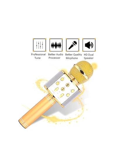 Hallow-profesyonel Bt Kablosuz Mikrofon Karaoke Hoparlörü,gökyüzü Mavi