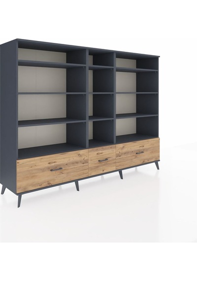Hyperion Dolap 12 Raflı 3 Çekmeceli 220x44x163 Antrasit-antrasit Antrasit-antrasit/çam Hyperion Dolap 12 Raflı 3 Çekmeceli 220x44x163 Antrasit-antrasit Antrasit-antrasit/çam
