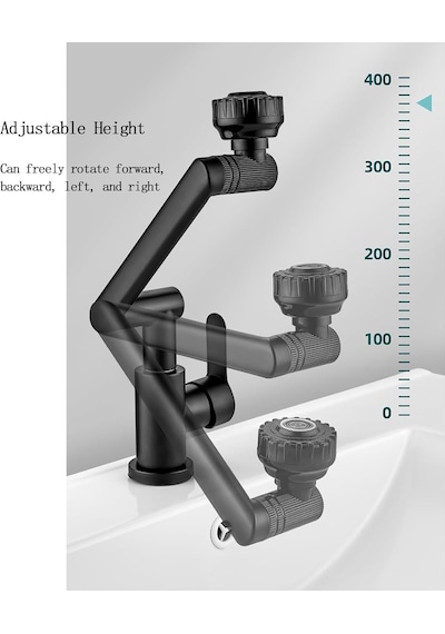 Ahtapot Plus Lavabo Bataryası 1080 Derece Dönebilen Komple Mutfak Batarya Gümüş