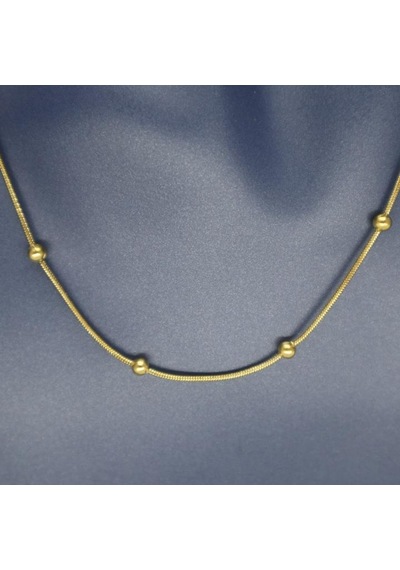 Gökyüzü İncisi Toplu Kadın Genç Kolye Sarı 45 Cm Gold