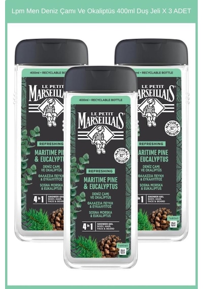 Lpm Men Deniz Çamı Ve Okaliptüs 400ml Duş Jeli X 3 Adet Okaliptus