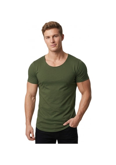 Deepsea Erkek Haki Geniş Yaka Likralı Tişört Oval Yaka Slim Fit Eteği Oval Açık Yaka T-shirt 1801199 Haki Deepsea Erkek Haki Geniş Yaka Likralı Tişört Oval Yaka Slim Fit Eteği Oval Açık Yaka T-shirt 1801199 Haki