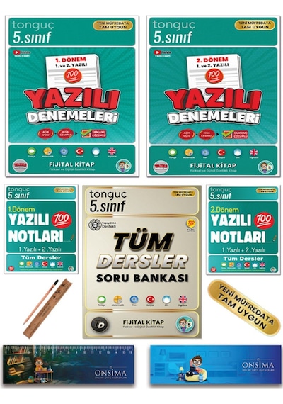 Tonguç Akademi 5. Sınıf Tüm Dersler Soru Bankası - Yazılı Notları - Yazılı Denemeleri Full Set 5 Kitap