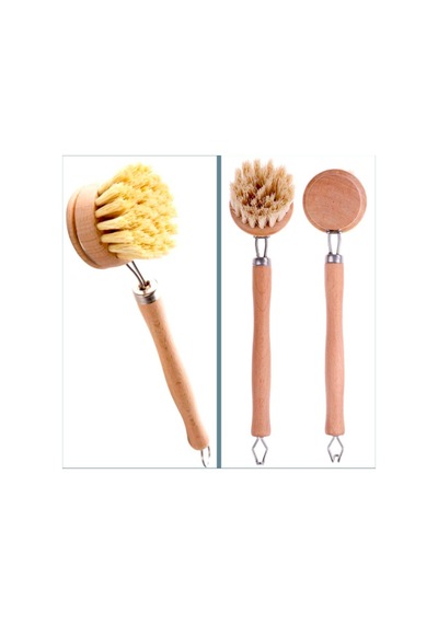 Omeniv Minimal Tarz Ahşap Bulaşık Fırçası Çevreci Kamp Outdoor