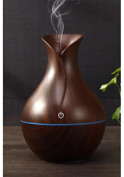 Humidifier Vazo Şekilli Ahşap  Difüzör Ultrasonik Buhardanlık Oda Hava Nemlendirici