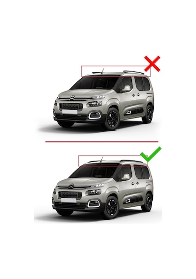 Citroen Berlingo 2024 2025 Hook Model Anahtar Kilitli Ara Atkı Tavan Barı Siyah