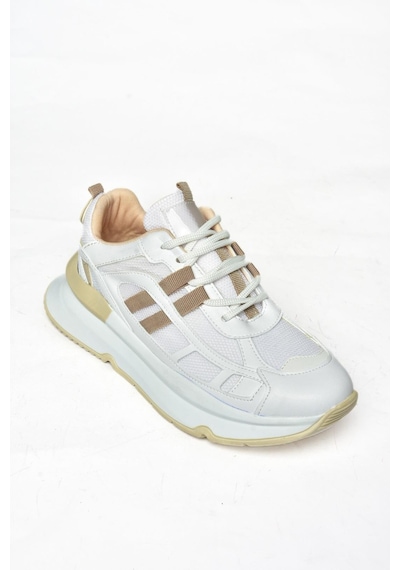 Fox Shoes S973017604 Beyaz/vizon Kumaş Sper Ayakkabı Sneakers Beyaz - Vizon
