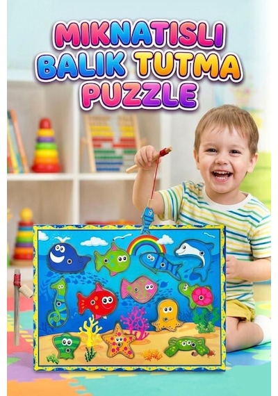 Mıknatıslı Balık Tutma Puzzle Oyunu