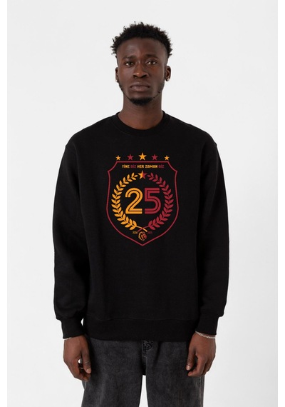 25 Şampiyonluk Yine Biz Siyah Erkek 2ip Sweatshirt Siyah