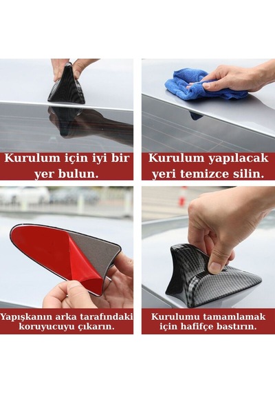 Karbon Fiber Desenli Oto Anten Süs Köpekbalığı Shark Araba Araç Dekoratif Süs Anteni Üniversal Ps-214