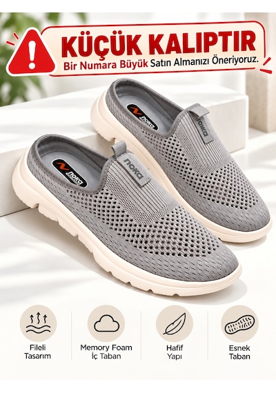 Wordex Noka Nina Keten Rahat Esnek Taban Kapalı Sabo Kadın Terlik Buz Mavi