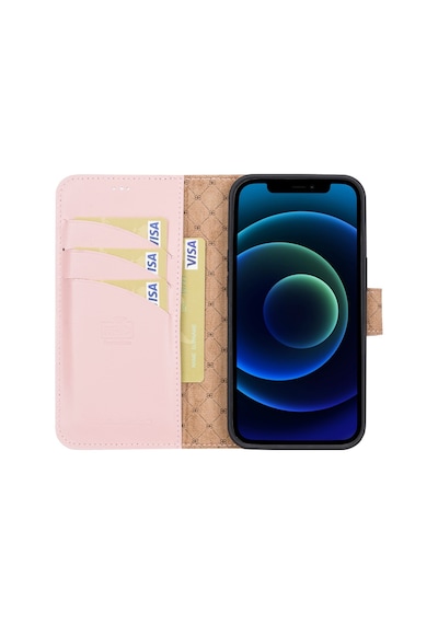 Bouletta Apple İphone 13 Uyumlu Deri Cüzdanlı Kılıf Nu2 Pembe