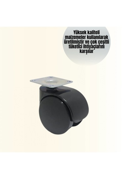 6 Cm Kilitsiz Mobilya Tekerleği Masa Ve Koltuk İçin 4'lü Set Çok Renkli
