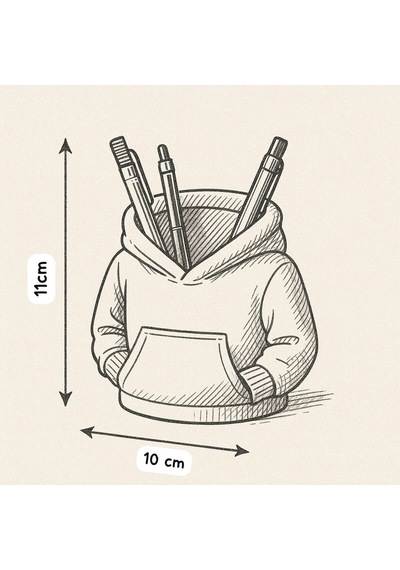 Hoodie Tasarımlı Dekoratif Kalemlik Ofis & Çalışma Masası Organizer