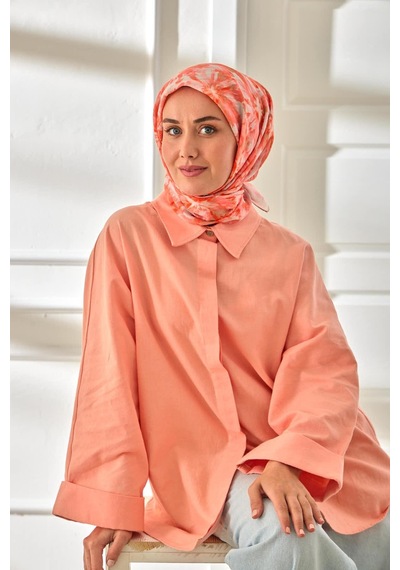 Silk Home Velora Eşarp 161001-42 Pudra, Pembe, Turuncu, Küf Yeşili